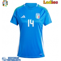 Italy Federico Chiesa #14 Replica Home Shirt Ladies Euro 2024 Short Sleeve